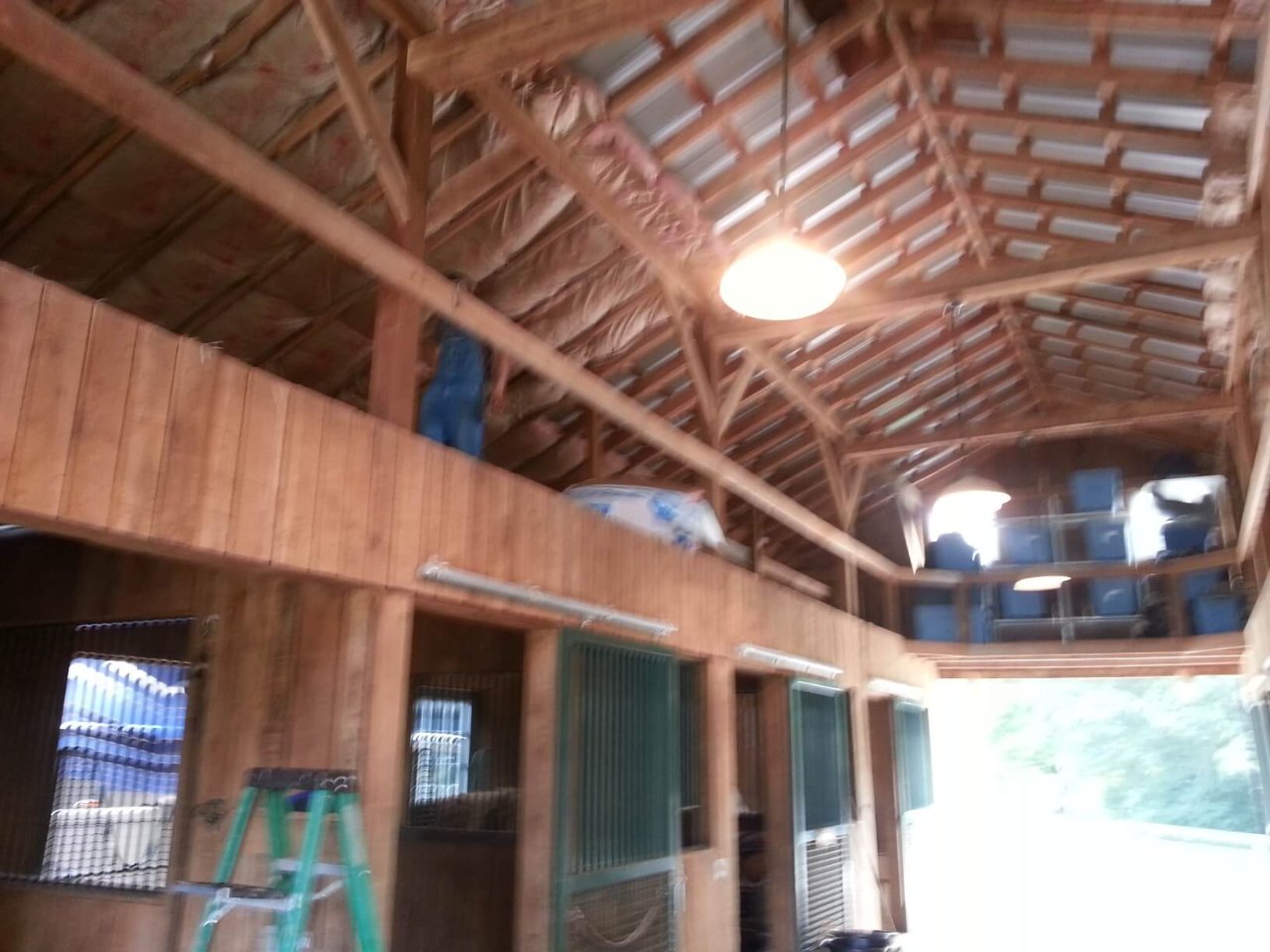 Restored barn roof structure and loft