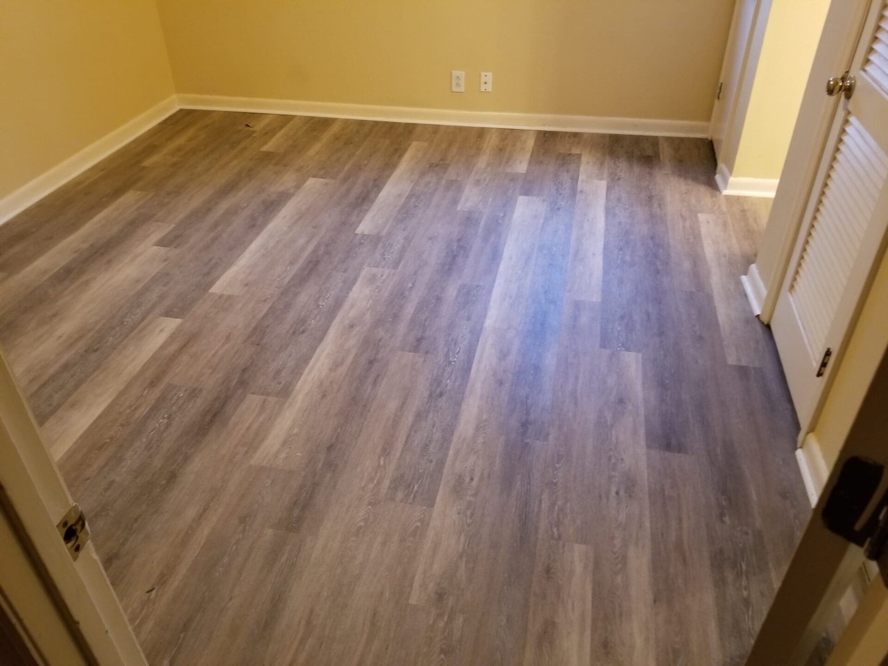 Luxury vinyl plank in a finished room
