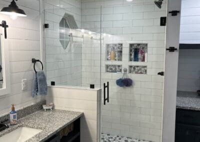 New glass shower for a bathroom remodel in Spring Hill